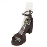 SANDALIA SALTO BLOCO MARROM ESCURO CAMURÇA S 20001 0070 0226 SCHUTZ - Vintedoisk